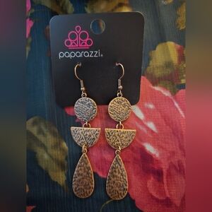 Paparazzi Gold Textured Earrings